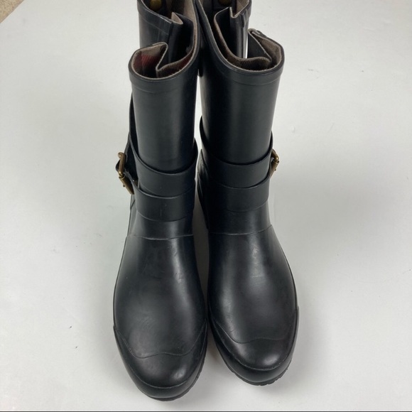 Burberry Black Mini Mid Buckle Rain Boots - Picture 2 of 12